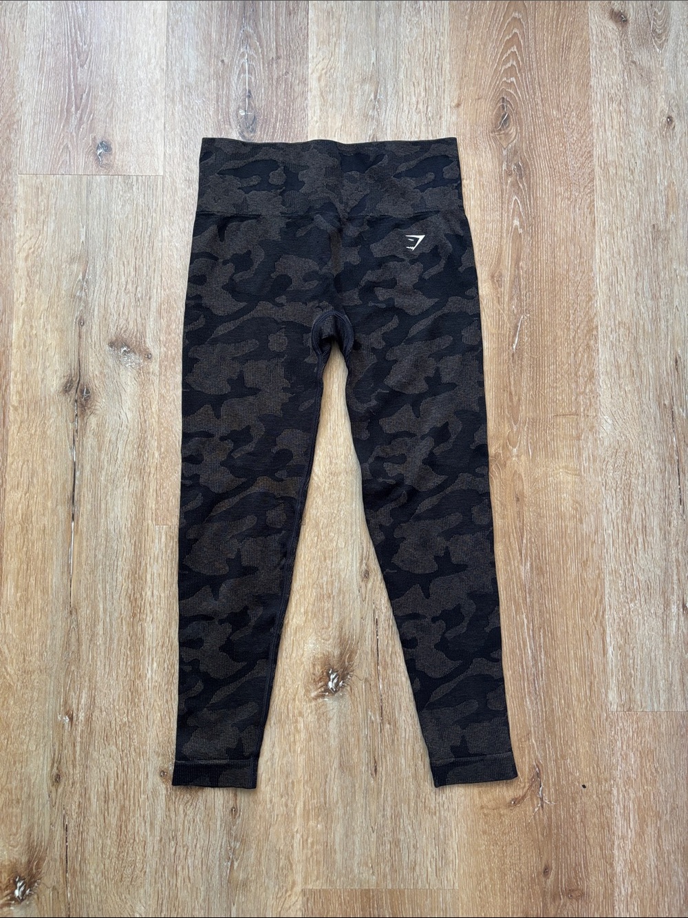 Gymshark Camo Leggings in Dark Brown